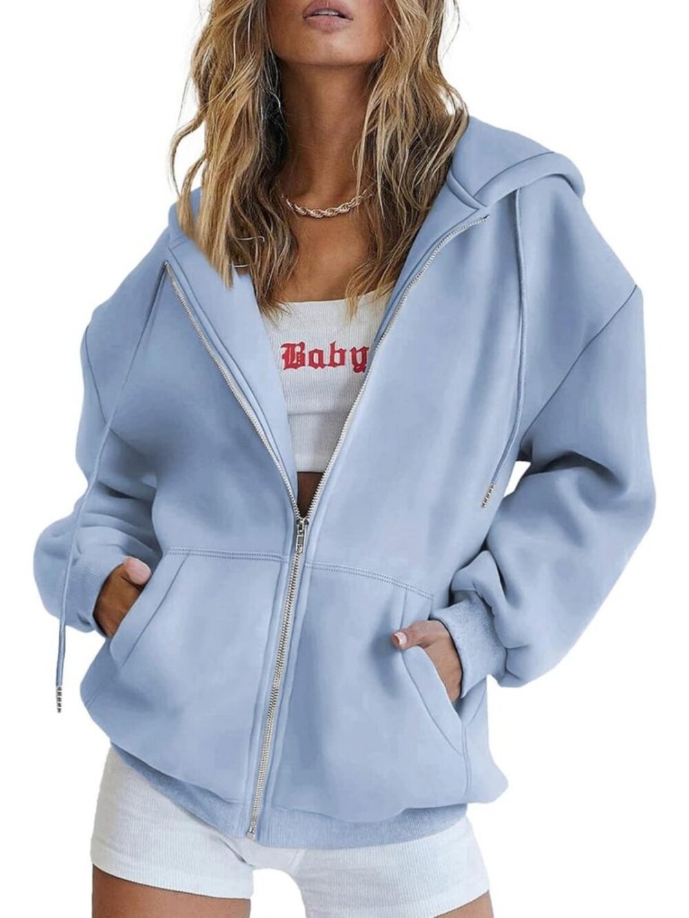Cozy Women's Fall Zip-Up Hoodie Sweatshirt - Perfect for Layering & Casual Style